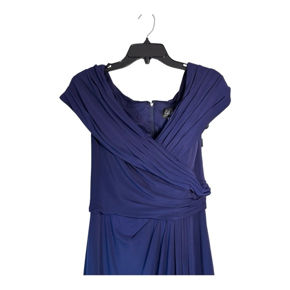 La Femme Ruched Jersey Column Gown in Navy NWOT - Picture 8 of 11